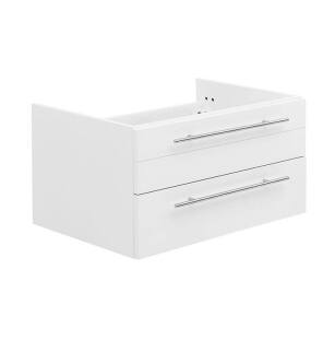 Fresca FCB6130WH-UNS Lucera 30" White Wall Hung Undermount Sink Modern Bathroom Cabinet