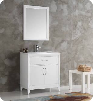 Cambridge 30" White Traditional Bathroom Vanity