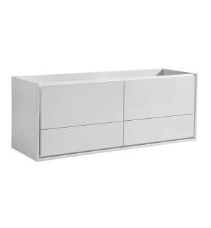 Fresca FCB9260WH-S Catania 60" Glossy White Wall Hung Single Sink Modern Bathroom Cabinet