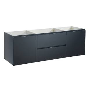 Fresca FCB8360GG-D Valencia 60" Dark Slate Gray Wall Hung Double Sink Modern Bathroom Cabinet