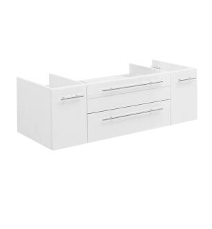 Fresca FCB6148WH-VSL Lucera 48" White Wall Hung Vessel Sink Modern Bathroom Cabinet