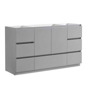 Fresca FCB9360GR-S Lazzaro 60" Gray Free Standing Single Sink Modern Bathroom Cabinet