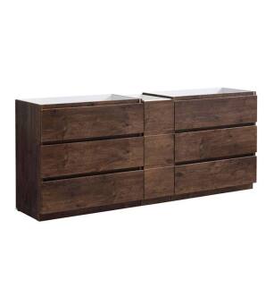 Fresca FCB93-361236RW-D Lazzaro 84" Rosewood Free Standing Double Sink Modern Bathroom Cabinet