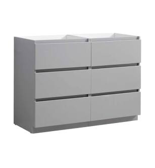 Fresca FCB93-2424GR-D Lazzaro 48" Gray Free Standing Double Sink Modern Bathroom Cabinet