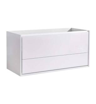 Fresca FCB9248WH-D Catania 48" Glossy White Wall Hung Double Sink Modern Bathroom Cabinet