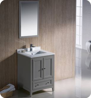 Fresca FVN2024GR Oxford 24" Gray Traditional Bathroom Vanity