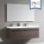 Fresca FVN8040GO Largo 57" Gray Oak Modern Bathroom Vanity with Wavy Double Sinks