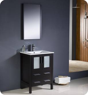 Fresca FVN6224ES-UNS Torino 24" Modern Bathroom Vanity with Integrated Sink in Espresso