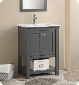 Fresca FCB2304VG-I Manchester Regal 24" Gray Wood Veneer Traditional Bathroom Vanity