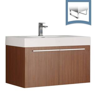 Fresca FCB8090TK-I Vista 36" Teak Modern Bathroom Cabinet with Integrated Sink