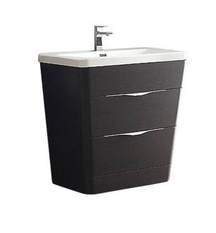 Fresca FCB8532CN-I Milano 32" Chestnut Modern Bathroom Cabinet with Integrated Sink