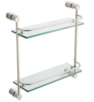 Fresca FAC0146BN Magnifico 2 Tier Glass Shelf in Brushed Nickel