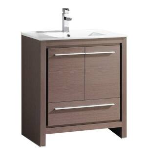 Fresca FCB8130GO-I Allier 30" Gray Oak Modern Bathroom Cabinet with Sink