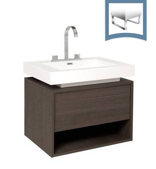 Fresca FCB8070GO-I Potenza 28" Gray Oak Modern Bathroom Cabinet with Vessel Sink