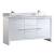 Fresca FCB8119WH-CWH-U Allier 60" White Modern Double Sink Bathroom Cabinet with Top & Sinks