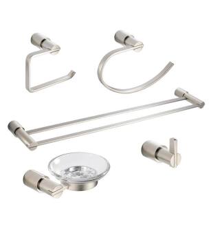Fresca FAC0100BN-D Magnifico 5 Piece Bathroom Accessory Set in Brushed Nickel with Double Towel Bar