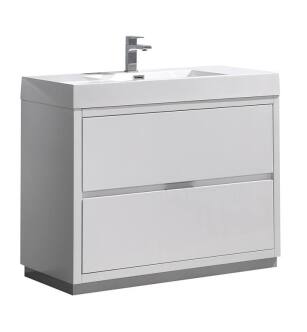 Fresca FCB8442WH-I Valencia 40" Glossy White Free Standing Modern Bathroom Vanity