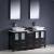 Fresca FVN62-241224ES-VSL Torino 60" Double Sink Modern Bathroom Vanity with Side Cabinet and Vessel Sinks in Espresso