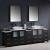 Fresca FVN62-96ES-VSL Torino 96" Double Sink Modern Bathroom Vanity with 3 Side Cabinets and Vessel Sinks in Espresso