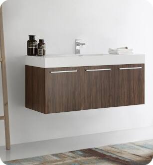 Fresca FCB8092GW-I Vista 48" Walnut Modern Bathroom with Integrated Single Sink