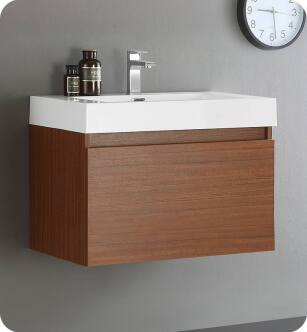 Fresca FCB8007TK-I Mezzo 30" Teak Modern Bathroom Vanity with Integrated Sink