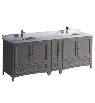 Fresca FCB20-361236GR-CWH-U Oxford 84" Gray Traditional Double Sink Bathroom Cabinets with Top & Sinks