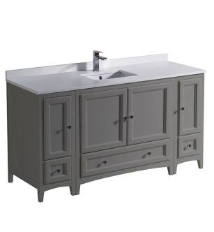 Fresca FCB20-123612GR-U Oxford 60" Gray Traditional Bathroom Cabinets with Top & Sink