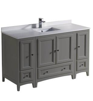 Fresca FCB20-123012GR-U Oxford 54" Gray Traditional Bathroom Cabinets with Top & Sink