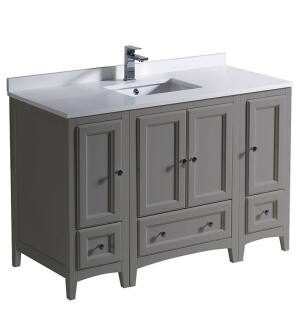 Fresca FCB20-122412GR-U Oxford 48" Gray Traditional Bathroom Cabinets with Top & Sink