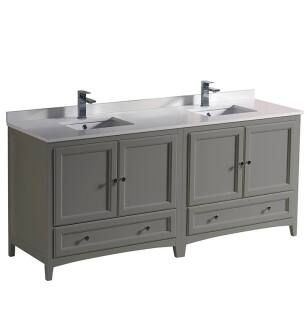 Fresca FCB20-3636GR-U Oxford 72" Gray Traditional Double Sink Bathroom Cabinets with Top & Sinks