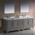 Fresca FVN20-361236GR Oxford 84" Gray Traditional Double Sink Bathroom Vanity with Side Cabinet