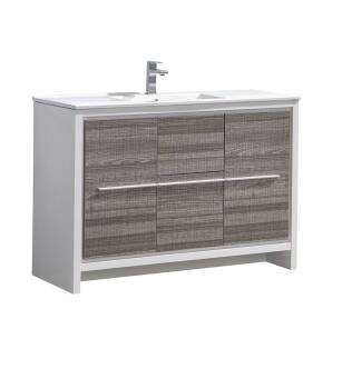 Fresca FCB8148HA-I Allier Rio 48" Ash Gray Single Sink Modern Bathroom Cabinet with Sink