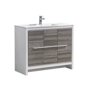 Fresca FCB8140HA-I Allier Rio 40" Ash Gray Modern Bathroom Cabinet with Sink