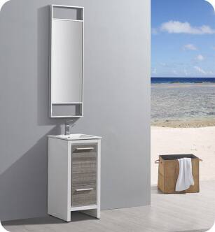 Fresca FVN8118HA Allier Rio 16" Ash Gray Modern Bathroom Vanity with Mirror