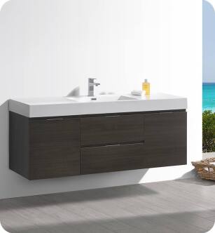Fresca FCB8360GO-I Valencia 60" Gray Oak Wall Hung Modern Bathroom Vanity