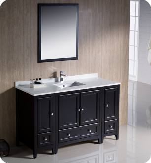 Fresca FVN20-123012ES Oxford 54" Traditional Bathroom Vanity with 2 Side Cabinets in Espresso