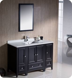 Fresca FVN20-122412ES Oxford 48" Traditional Bathroom Vanity with 2 Side Cabinets in Espresso