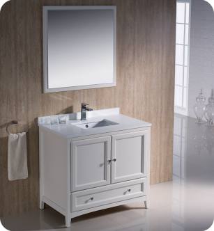 Fresca FVN2036AW Oxford 36" Traditional Bathroom Vanity in Antique White