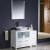 Fresca FVN62-3012WH-VSL Torino 42" Modern Bathroom Vanity with Side Cabinet and Vessel Sink in White