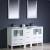 Fresca FVN62-241224WH-UNS Torino 60" Double Sink Modern Bathroom Vanity with Side Cabinet and Integrated Sinks in White