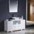 Fresca FVN62-123012WH-VSL Torino 54" Modern Bathroom Vanity with 2 Side Cabinets and Vessel Sink in White