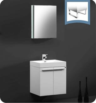 Fresca FVN8058WH Alto 23" White Modern Bathroom Vanity with Medicine Cabinet