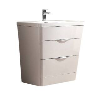 Fresca FCB8532WH-I Milano 32" Glossy White Modern Bathroom Cabinet with Integrated Sink