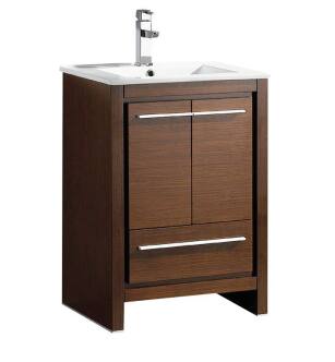Fresca FCB8125WG-I Allier 24" Wenge Brown Modern Bathroom Cabinet with Sink