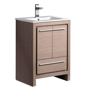 Fresca FCB8125GO-I Allier 24" Gray Oak Modern Bathroom Cabinet with Sink