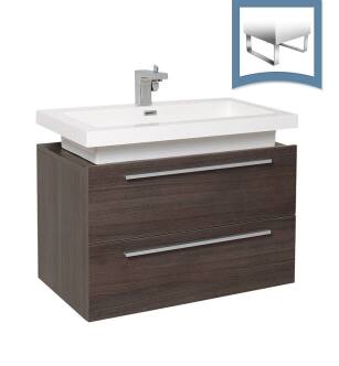 Fresca FCB8080GO-I Medio 32" Gray Oak Modern Bathroom Cabinet with Vessel Sink