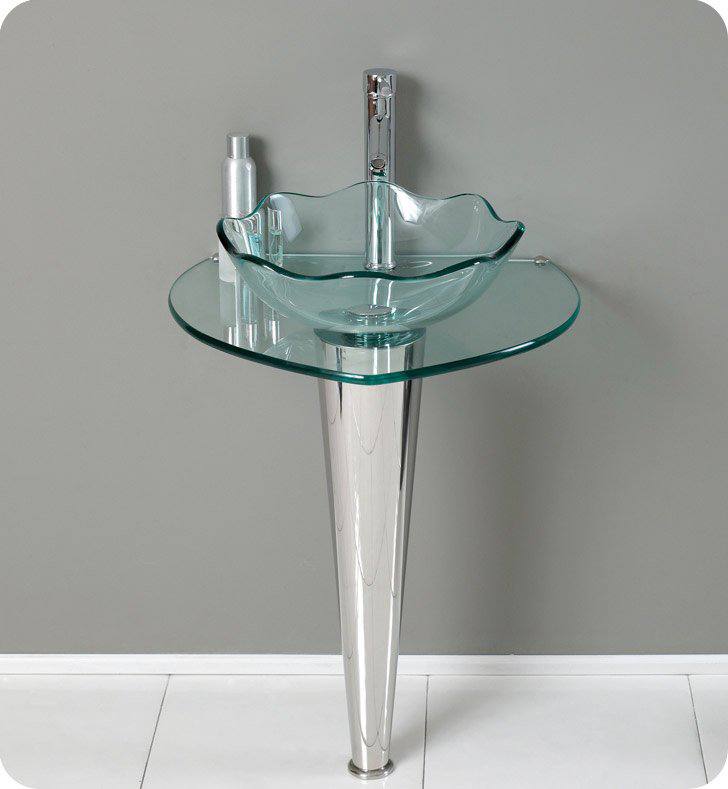 Fresca Quadro White Pedestal Sink W Medicine Cabinet - Modern Bathroom Vanity
