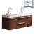 Fresca FCB8013GW-I Opulento 54" Walnut Modern Double Sink Bathroom Cabinet with Integrated Sinks