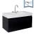 Fresca FCB8010BW-I Mezzo 39" Black Modern Bathroom Cabinet with Integrated Sink