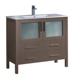 Fresca FCB6236GO-I Torino 36" Gray Oak Modern Bathroom Cabinet with Integrated Sink